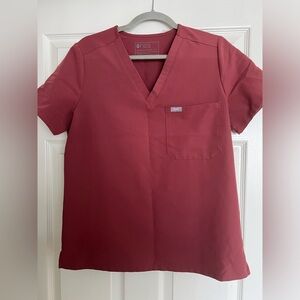 Figs Dark Cherry Catarina One-Pocket Scrub Top
